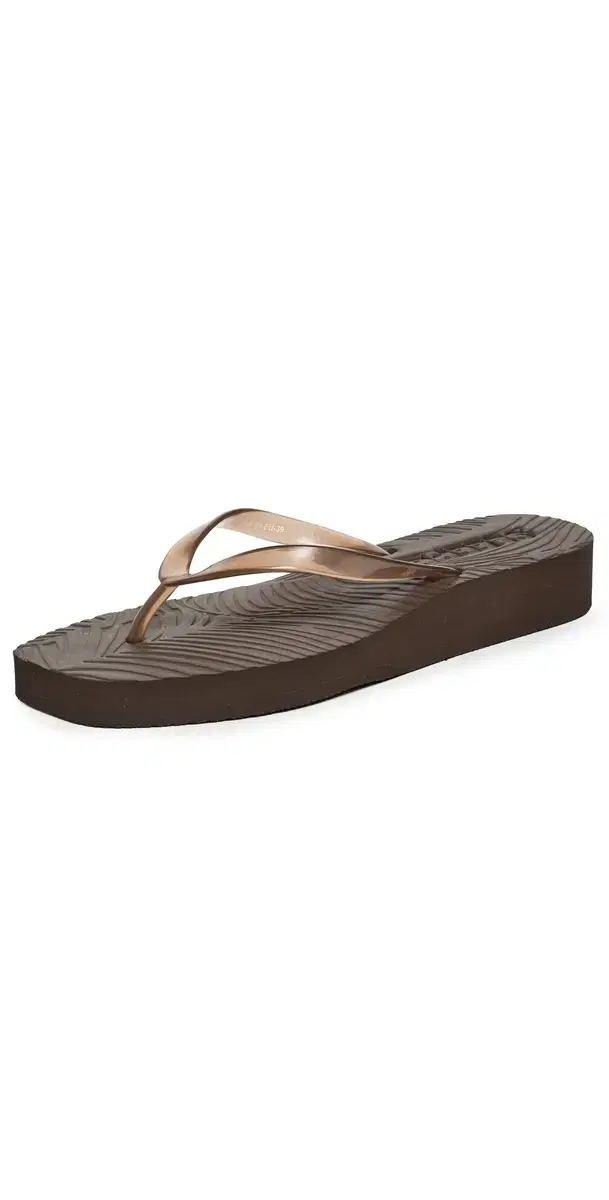 SLEEPERS Platform Jelly Flip Flops Brown Transparent