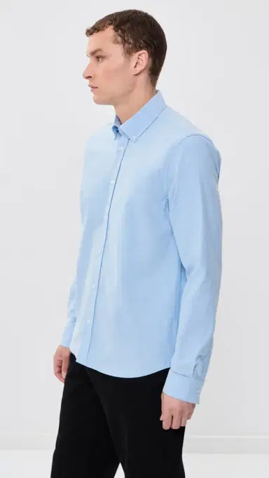 Les Deux Konrad Oxford Button Down Shirt Light Blue L | Thumbnail 4