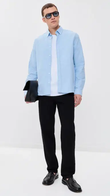 Les Deux Konrad Oxford Button Down Shirt Light Blue L | Thumbnail 5