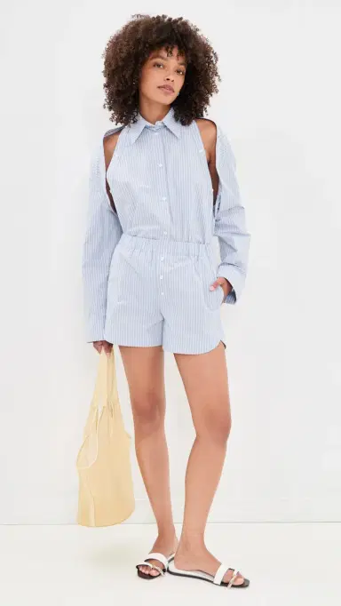 Nanushka Gobnat Shorts Blue/White/Navy | Thumbnail 5