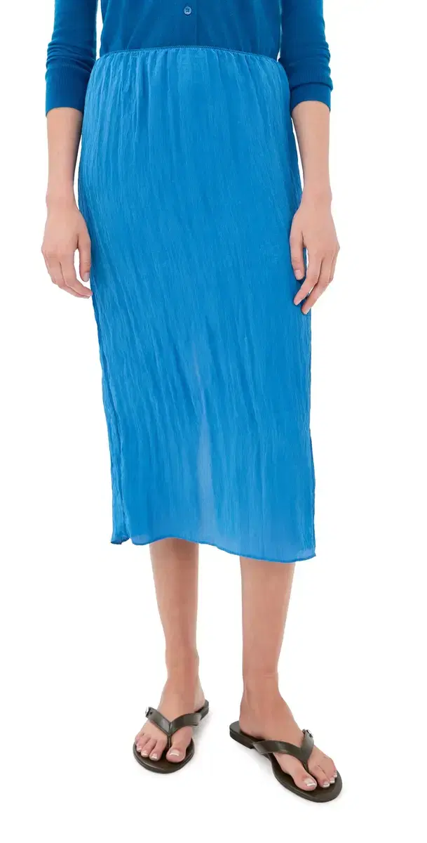 The Crinkle lip kirt Bright Blue