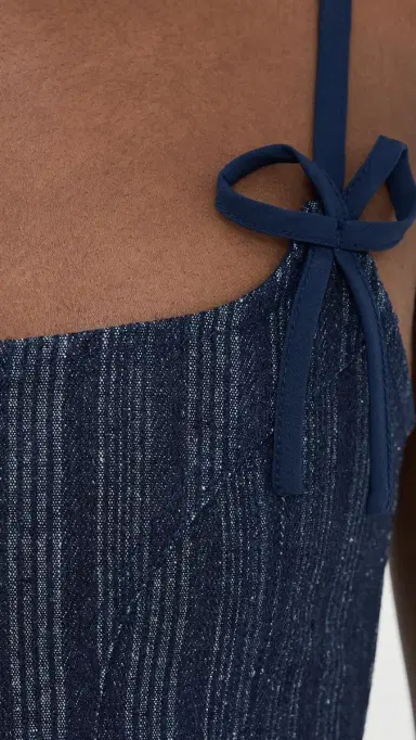 LIONESS Charismatic Denim Corset Dark Pinstripe S | Thumbnail 6