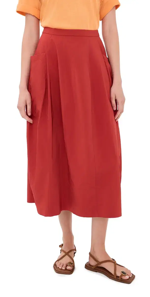 Nylon Lantern Skirt Red