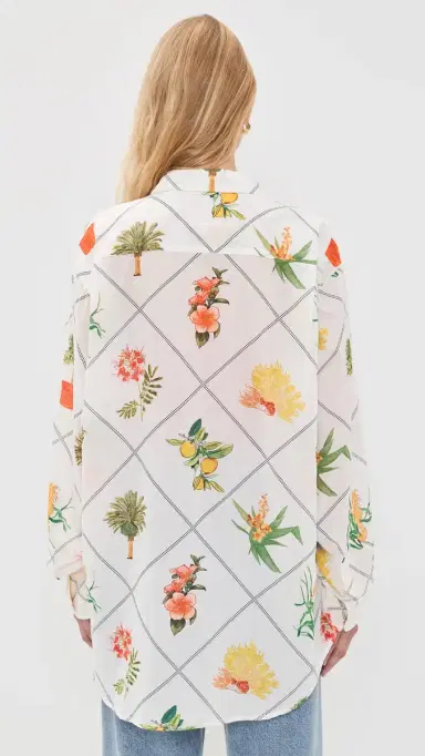 Coniglio Palm Beach Classic Button Down Shirt Florida Frame Cracked Coconut One Size | Thumbnail 3
