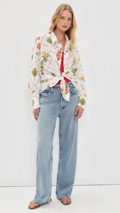 Coniglio Palm Beach Classic Button Down Shirt Florida Frame Cracked Coconut One Size | Thumbnail 5