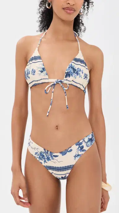 Montce Emma Bikini Top Blue Toile tripe | Thumbnail 5