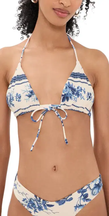 Montce Emma Bikini Top Blue Toile tripe | Thumbnail 1
