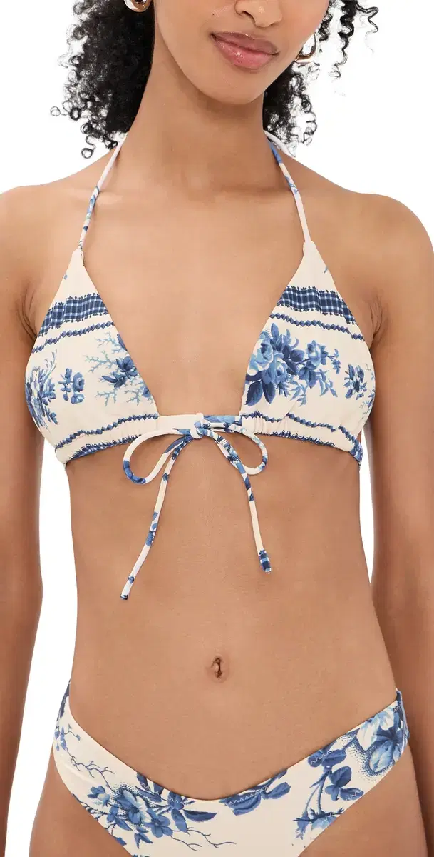 Emma Bikini Top Blue Toile tripe