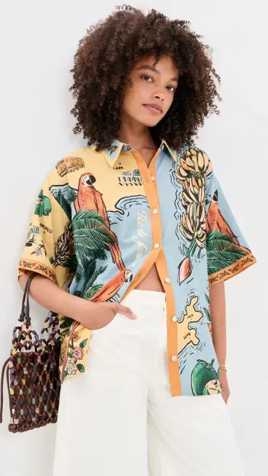 Farm Rio Beaches Path Shirt Beaches Path Multicolor M | Thumbnail 2