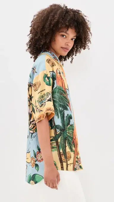 Farm Rio Beaches Path Shirt Beaches Path Multicolor M | Thumbnail 4