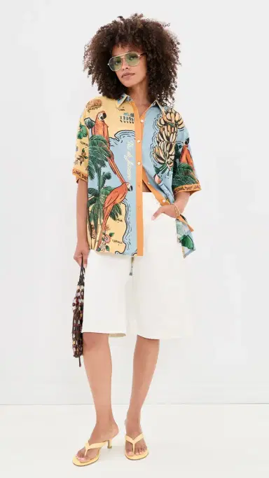 Farm Rio Beaches Path Shirt Beaches Path Multicolor M | Thumbnail 5