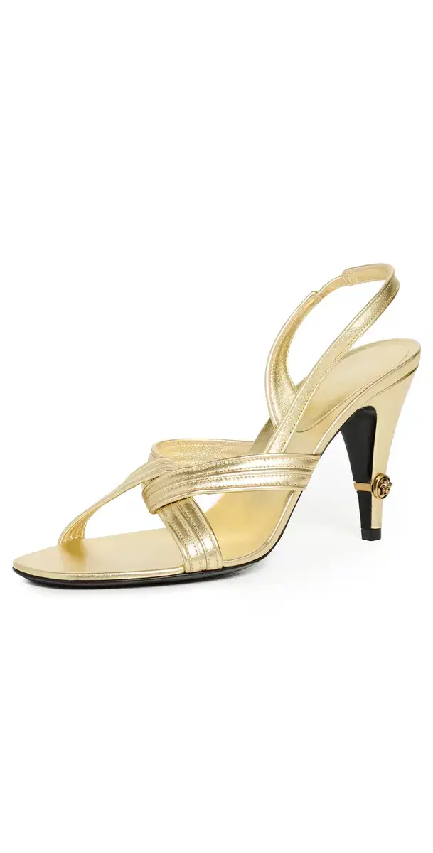Versace Gianni Metallic Nappa Sandals Light Gold/Gold