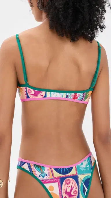 Agua Bendita Howy Hand Embroidered Reversible Bikini Top Multicolor S | Thumbnail 3
