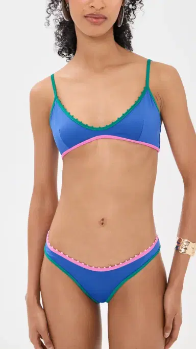 Agua Bendita Howy Hand Embroidered Reversible Bikini Top Multicolor S | Thumbnail 5
