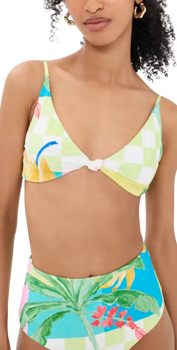 MINKPINK Palmira Knot Bikini Top Vacation Palms