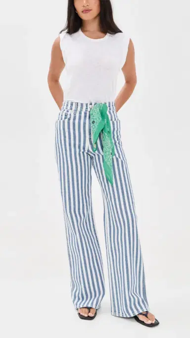 Veronica Beard Jean Taylor Striped Jeans saltwater stripe 24 | Thumbnail 5