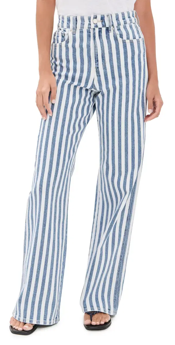 Veronica Beard Jean Taylor Striped Jeans saltwater stripe