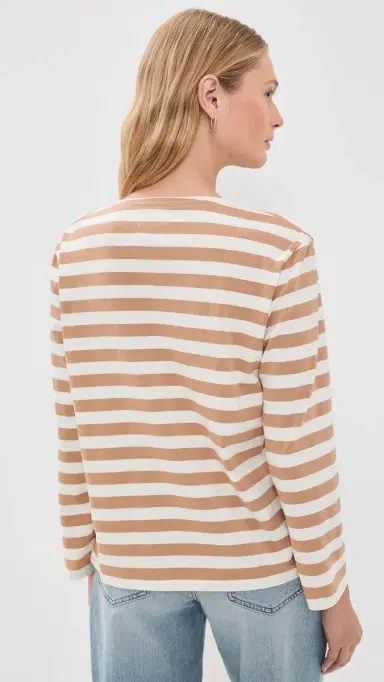 Denimist Mills Pond Striped Tee Wide Light Brown Stripe | Thumbnail 3 Denimist Mills Pond Striped Tee Wide Light Brown Stripe | Thumbnail 3