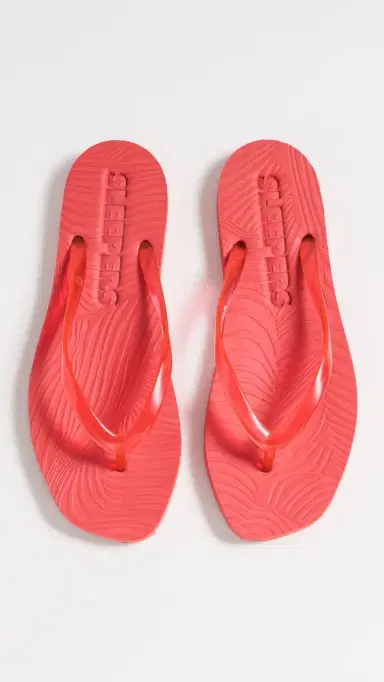 SLEEPERS Tapered Jelly Flip Flops Red Transparent | Thumbnail 2