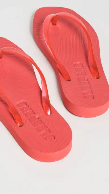 SLEEPERS Tapered Jelly Flip Flops Red Transparent | Thumbnail 4