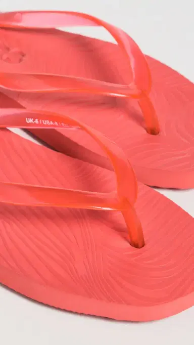 SLEEPERS Tapered Jelly Flip Flops Red Transparent | Thumbnail 6