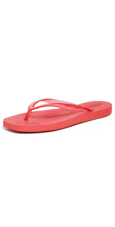 SLEEPERS Tapered Jelly Flip Flops Red Transparent | Thumbnail 1