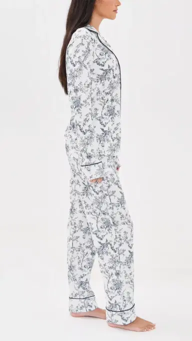 Petite Plume Pima Pajamas Set White | Thumbnail 4 Petite Plume Pima Pajamas Set White | Thumbnail 4