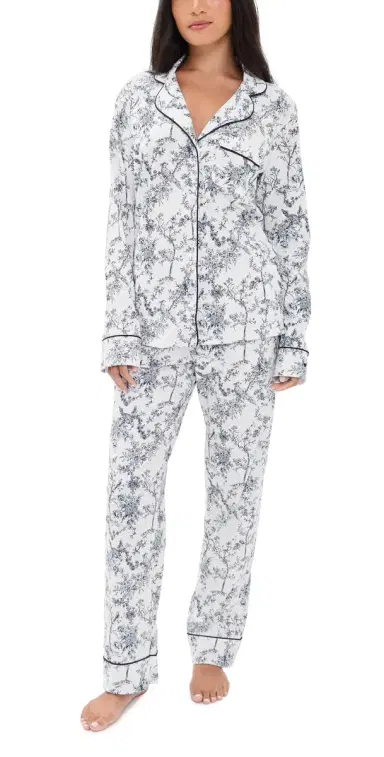 Petite Plume Pima Pajamas Set White | Thumbnail 1 Petite Plume Pima Pajamas Set White | Thumbnail 1