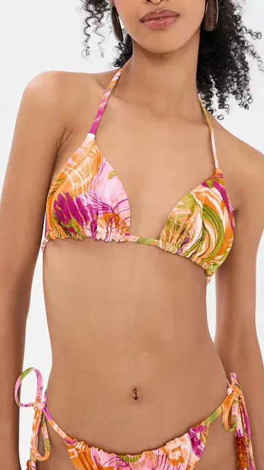 Andrea Iyamah Inti Bikini Top Vibra Print/Gold Bright | Thumbnail 2