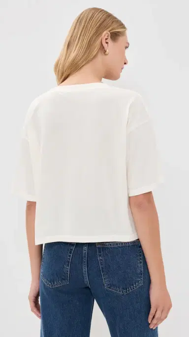 Anine Bing Johnny Cropped Tee Cream L | Thumbnail 3 Anine Bing Johnny Cropped Tee Cream L | Thumbnail 3