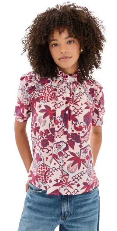 ALIX OF BOHEMIA Winnie Crimson Hive Shirt Off-White M | Thumbnail 1