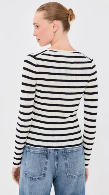 Veronica Beard Anwin Cardigan Dove/Navy S | Thumbnail 3