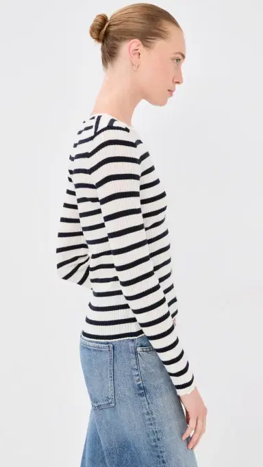 Veronica Beard Anwin Cardigan Dove/Navy S | Thumbnail 4