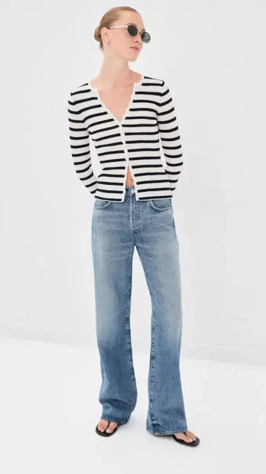 Veronica Beard Anwin Cardigan Dove/Navy S | Thumbnail 5