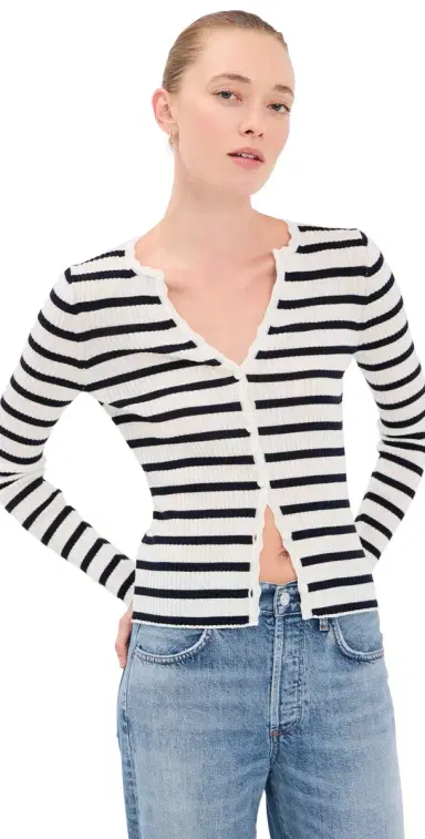 Veronica Beard Anwin Cardigan Dove/Navy S | Thumbnail 1