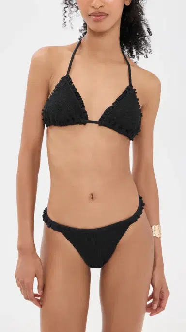 Hunza G Ruffle Tie Bikini Set Black One Size | Thumbnail 2