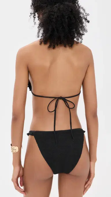 Hunza G Ruffle Tie Bikini Set Black One Size | Thumbnail 3