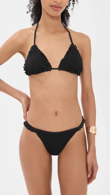 Hunza G Ruffle Tie Bikini Set Black One Size | Thumbnail 5