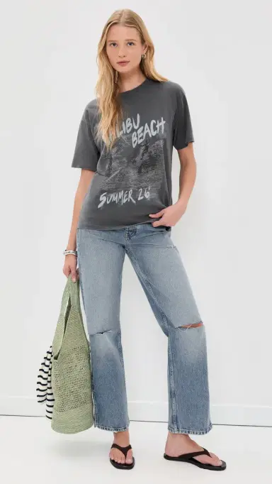 Anine Bing Cade Surfer Tee Washed Black | Thumbnail 5