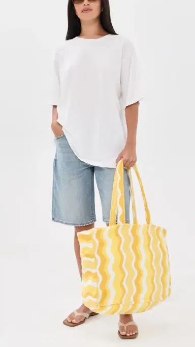 Weezie Looped Terry Beach Tote Spritz Squiggle One Size | Thumbnail 3 Weezie Looped Terry Beach Tote Spritz Squiggle One Size | Thumbnail 3
