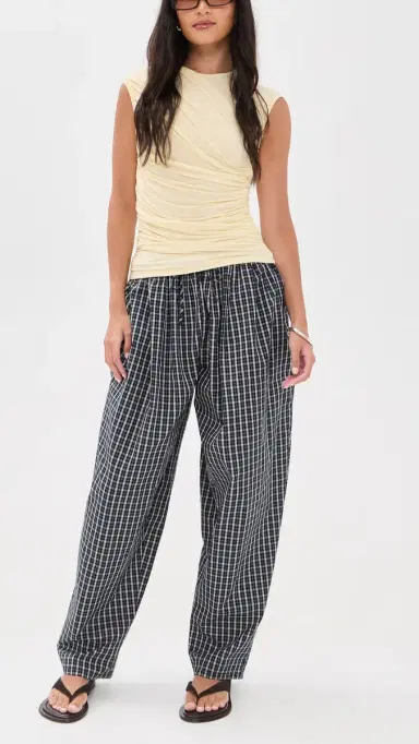 LIONESS Aura Pants Navy emon Plaid | Thumbnail 5