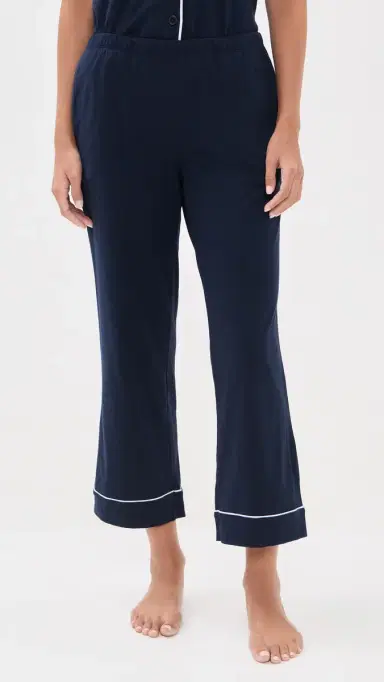 Petite Plume Cropped Pajamas et Navy | Thumbnail 5 Petite Plume Cropped Pajamas et Navy | Thumbnail 5