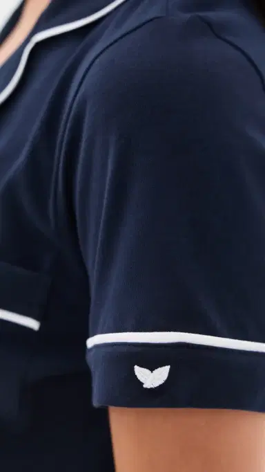 Petite Plume Cropped Pajamas et Navy | Thumbnail 6 Petite Plume Cropped Pajamas et Navy | Thumbnail 6