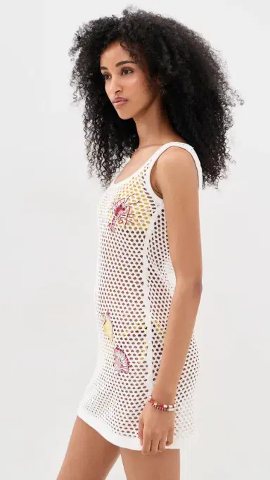 MINKPINK Soleia Crochet Cover Up Mini Dress White/Multi L | Thumbnail 4 MINKPINK Soleia Crochet Cover Up Mini Dress White/Multi L | Thumbnail 4