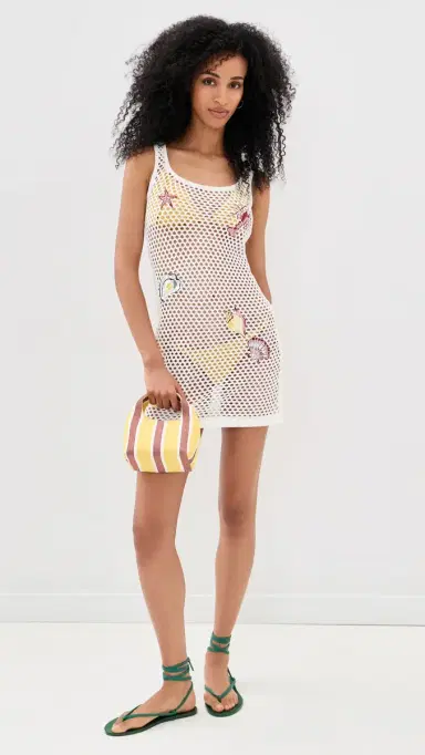 MINKPINK Soleia Crochet Cover Up Mini Dress White/Multi L | Thumbnail 5 MINKPINK Soleia Crochet Cover Up Mini Dress White/Multi L | Thumbnail 5