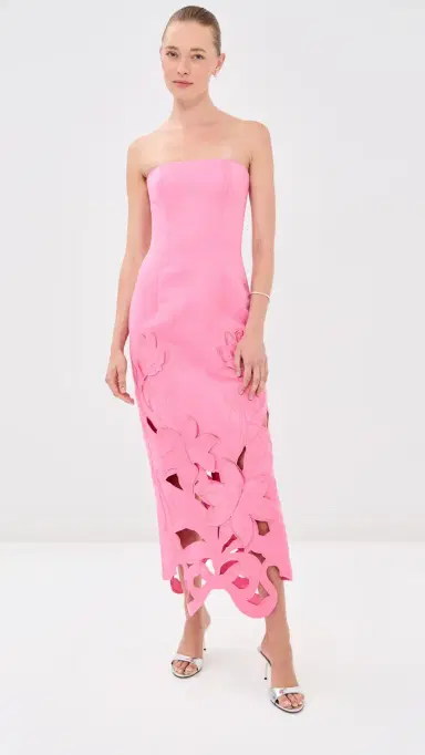 LEO LIN Rayna Applique Bustier Maxi Dress Fuchsia 8 | Thumbnail 2