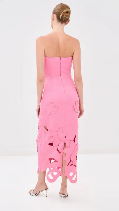 LEO LIN Rayna Applique Bustier Maxi Dress Fuchsia 8 | Thumbnail 3