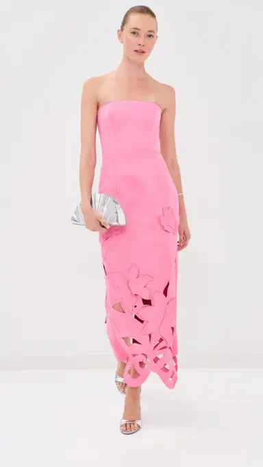 LEO LIN Rayna Applique Bustier Maxi Dress Fuchsia 8 | Thumbnail 5