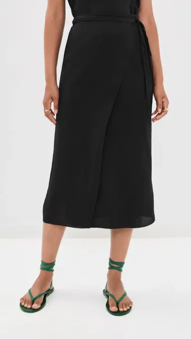 Tibi Summer Slip Wrap Skirt Black | Thumbnail 2 Tibi Summer Slip Wrap Skirt Black | Thumbnail 2
