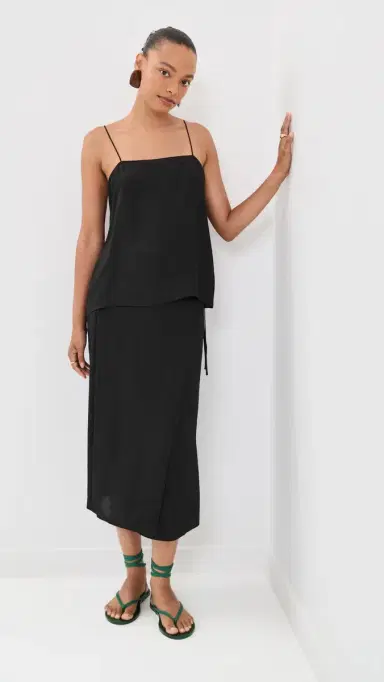 Tibi Summer Slip Wrap Skirt Black | Thumbnail 5 Tibi Summer Slip Wrap Skirt Black | Thumbnail 5